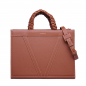 Preview: Handbag made of  calfskin with braided handles hazelnut